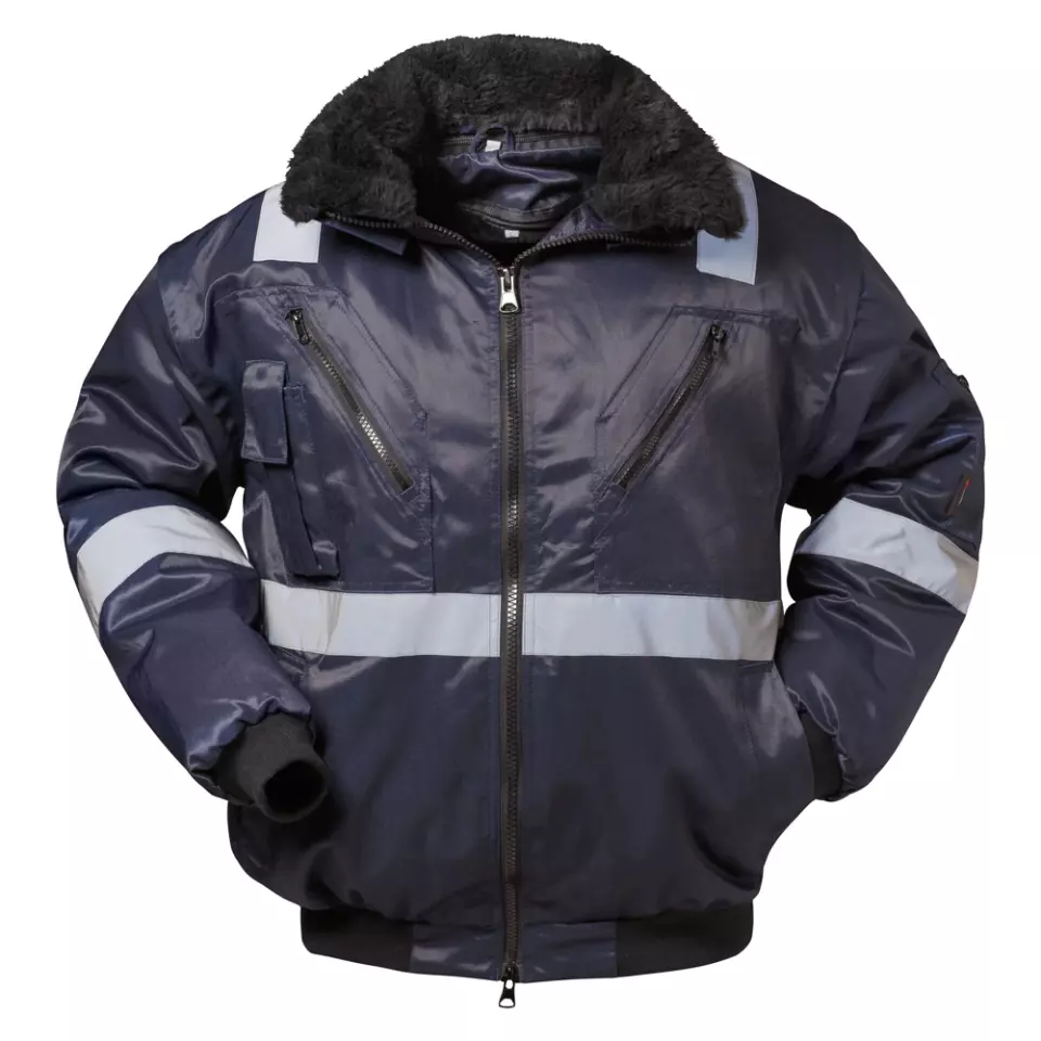 NORWAY 23644, ROGNAN Pilot Jacket Navy with Reflective Stripes, image 1, gallery thumbnail