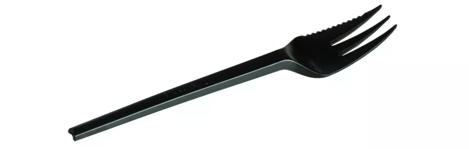 Pacovis 24867, Snackgabel reusable cPLA schwarz 132mm, image 1, gallery thumbnail