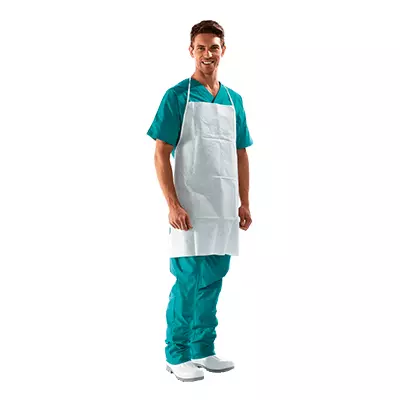Sir Safety System MC5115K1U, Chemtex Valkoinen esiliina, image 1, gallery thumbnail