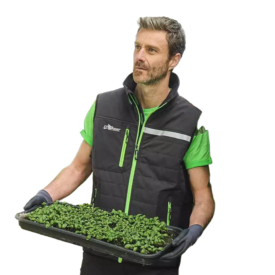 U-Power FU278RL, Wall Asphalt Grey/Green Arbetsväst, image 2, gallery thumbnail