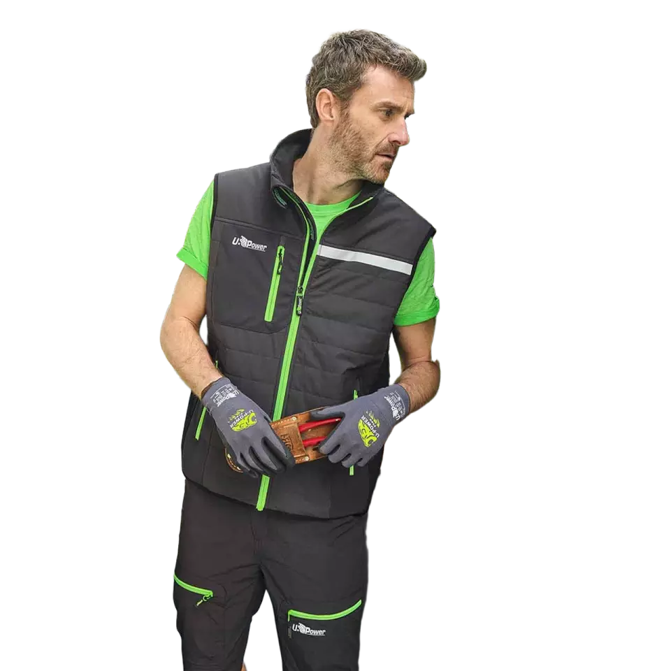 U-Power FU280RL, Ares Asphalt Grey/Green Shorts, image 2, gallery thumbnail