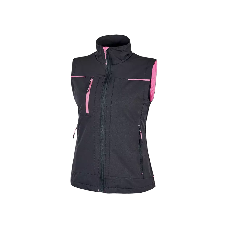 U-Power PE181GF, Saturn Lady Grey Fucsia Work Vest, image 1, gallery thumbnail
