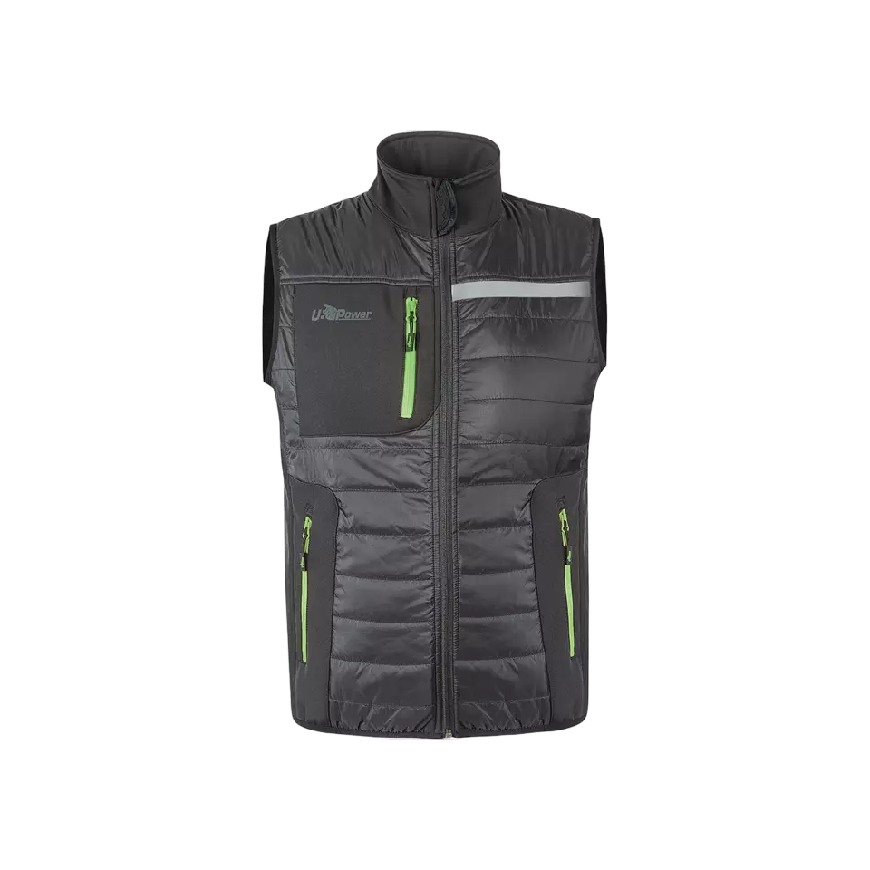 U-Power FU278RL, Wall Asphalt Grey/Green Arbetsväst, image 1, gallery thumbnail
