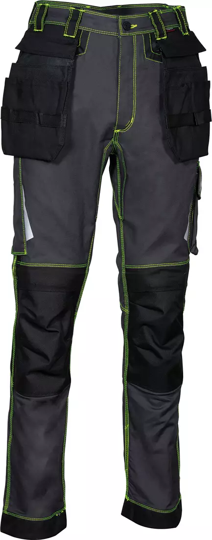 Cofra V486-0-04, Gondomar Work Pants Anthracite/Black/NeonGreen, image 1, gallery thumbnail