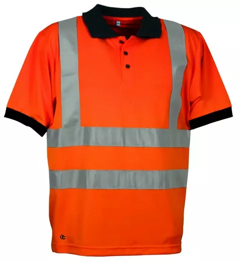 Cofra V117-1-01, Mirror Polo Shirt Fluorescent Orange, image 1, gallery thumbnail