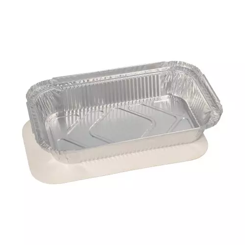 Starpak 14525, Trays, aluminum insert lid, PP-coated square 0.65 L 3.4 cm x 13 cm x 22 cm for lasagne, image 1, gallery thumbnail