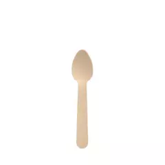 Papstar 89120, Pure Coffee Spoon, Wood 11 cm Waxed
