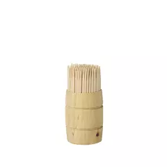 Papstar 12734, Pure Round Wooden Toothpicks 6.8 cm in Wooden Dispenser
