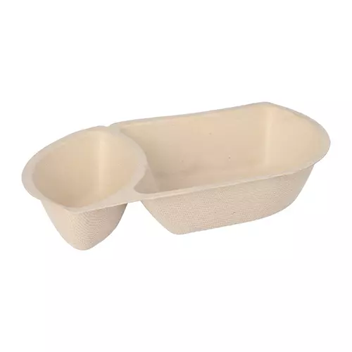 Conpax (LM) 97084, Conpax (LM) Sugarcane Snack Trays 2-Compartment 3.6 cm x 11 cm x 19.4 cm, image 1, gallery thumbnail