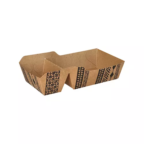 Conpax (LM) 96448, Conpax (LM) Pommes-Frites-Trays, Pappe 2-geteilt 3,5 cm x 7 cm x 14,3 cm Maori klein, image 1, gallery thumbnail