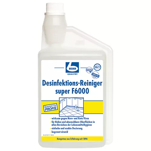 Dr. Becher 98223, Desinfektions-Reiniger 1 L super F6000 mit Dosierkopf, image 1, gallery thumbnail