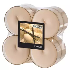 Flavour by GALA 96992, Maxi Scented Tealights Ø 59 mm - 24 mm - Vanilla in Polycarbonate Case