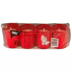 Papstar 15690, Cemetery Candles Hour-burning Ø 5 cm - 6.5 cm Red Case