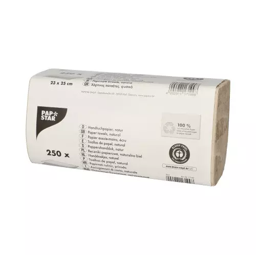 Papstar 17199, Blatt Handtuchpapier V-Falz 23 cm x 25 cm Zick Zack, 1-lagig, image 1, gallery thumbnail