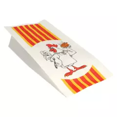 Starpak 90147, Chicken Bag, Paper with HDPE Insert 28 cm x 13 cm x 8 cm Roast Chicken 1/1