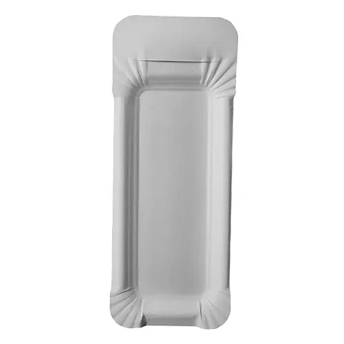 Papstar 81198, Pure Paper Plate Rectangular 8 cm x 21 cm with Grip, image 1, gallery thumbnail
