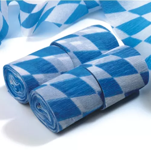 Papstar 18759, Rollen Krepp-Bänder 10 m x 5 cm Bayrisch Blau schwer entflammbar, image 1, gallery thumbnail
