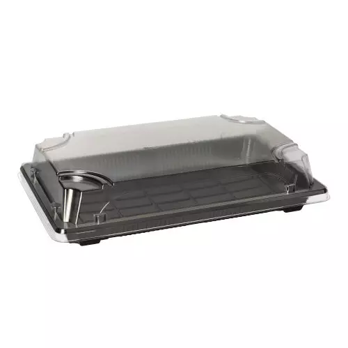 Starpak 88880, Sushi-Schalen mit Deckel, R-PET eckig 4 cm x 13,5 cm x 21,5 cm, image 1, gallery thumbnail