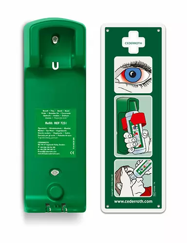 Cederroth 92218, Wall Mount Eye Wash 27 cm x 9 cm x 7 cm Including Information Sign, image 1, gallery thumbnail