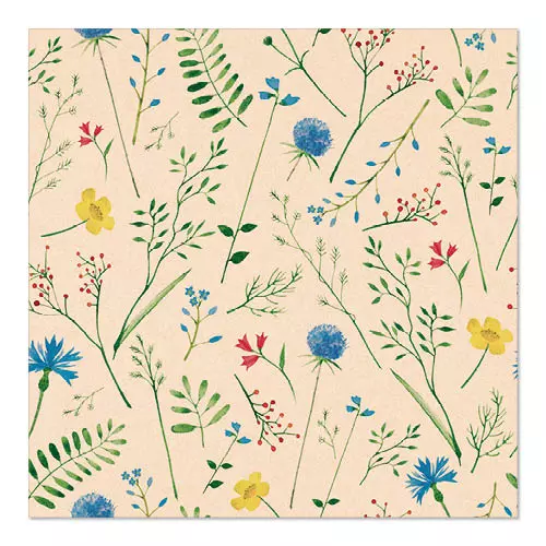 Papstar 88380, Servietten, 3-lagig 1/4-Falz 33 cm x 33 cm Sommaräng aus recyceltem Papier, image 1, gallery thumbnail