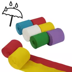 Papstar 10056, Rollen Krepp-Bänder 10 m x 5 cm farbig sortiert wasserfest