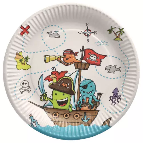 Papstar 88581, Party Edition Round Paper Plate Ø 23 cm Pirate Crew, image 1, gallery thumbnail