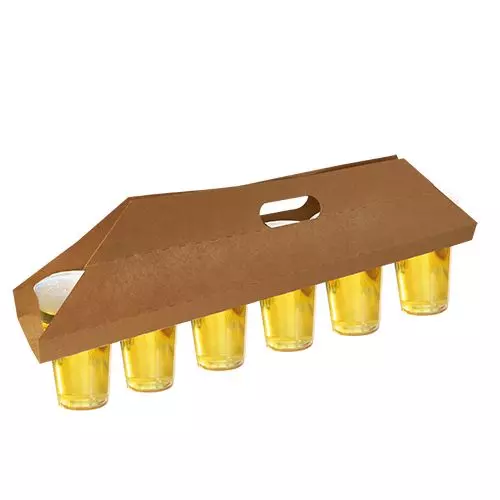 Papstar 87648, Pure Cup Carriers, Cardboard 12 cm x 9.5 cm x 62 cm for 6 Drinking Cups, image 1, gallery thumbnail
