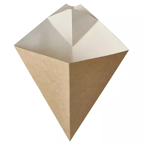 Papstar 86780, Pure Pommes-Frites-Spitztüten mit Dip-Ecke, Pappe 27 cm x 21,5 cm Füllinhalt 300 g, image 1, gallery thumbnail