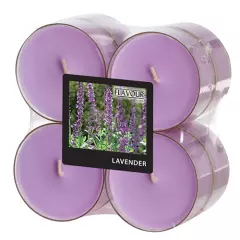 Flavour by GALA 96991, Maxi Scented Tea Lights Ø 59 mm - 24 mm - Lavender in Polycarbonate Case