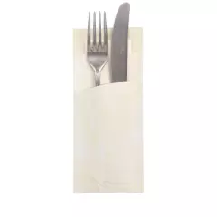 Papstar 85206, Bestecktaschen 20 cm x 8,5 cm inkl. weißer Serviette 33 x 33 cm 2-lag.