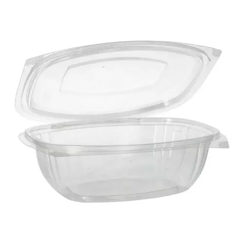 Papstar 82203, Pure Deli and Salad Containers with Hinged Lids, PLA 1 L 7.6 cm x 20.5 cm x 16.8 cm, image 1, gallery thumbnail