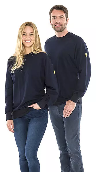 Safeguard® DSWL43771-5XL, Safeguard® ESD tröja, 280g/m², rundringad, marinblå, storlek 5XL, image 1, gallery thumbnail