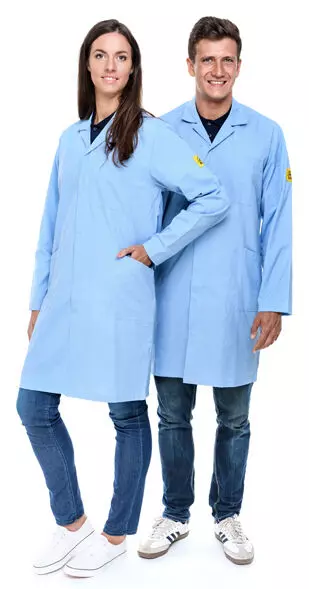 Safeguard® DSWL41089-XXS, Safeguard® Eco Line ESD Lab Coat, Light Blue, Size XXS, image 1, gallery thumbnail
