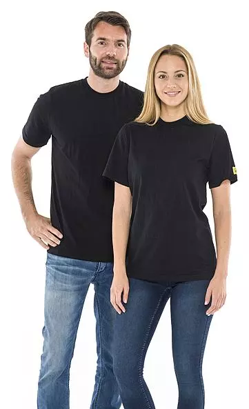 Safeguard® DSWL43, Safeguard® ESD Round Neck T-Shirt, Black 150 g/m², image 1, gallery thumbnail