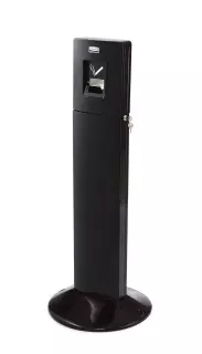 Rubbermaid FGR93400BK, Metropolitan Smokers' Station Cigarette Bin 1800 Butt Capacity Smoking Waste Management