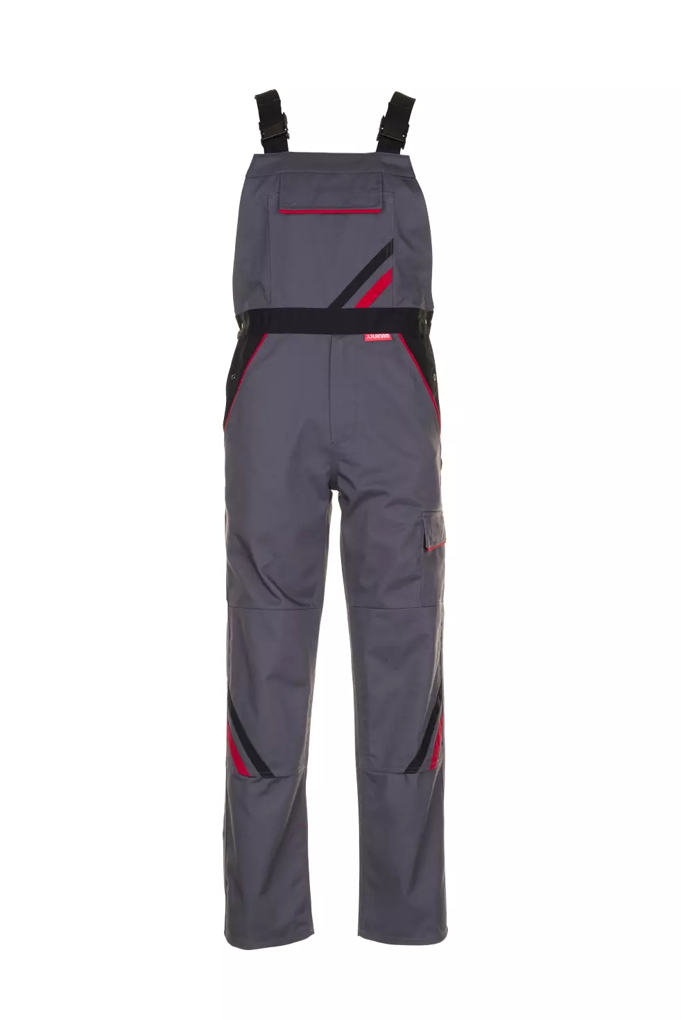 Planam 2332-HLLAUE, Highline Herren-Latzhose Schiefer/Schwarz/Rot, image 1, gallery thumbnail