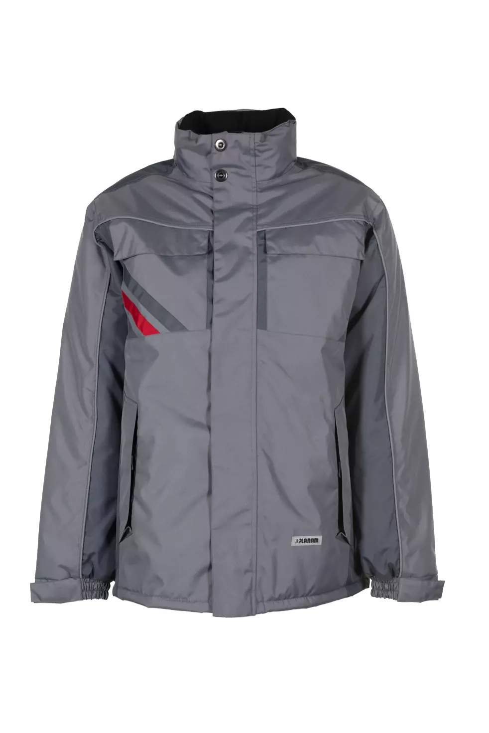 Planam 2301-HLWJ, Highline Men's Winter Jacket Zinc/Slate/Red, image 5, gallery thumbnail