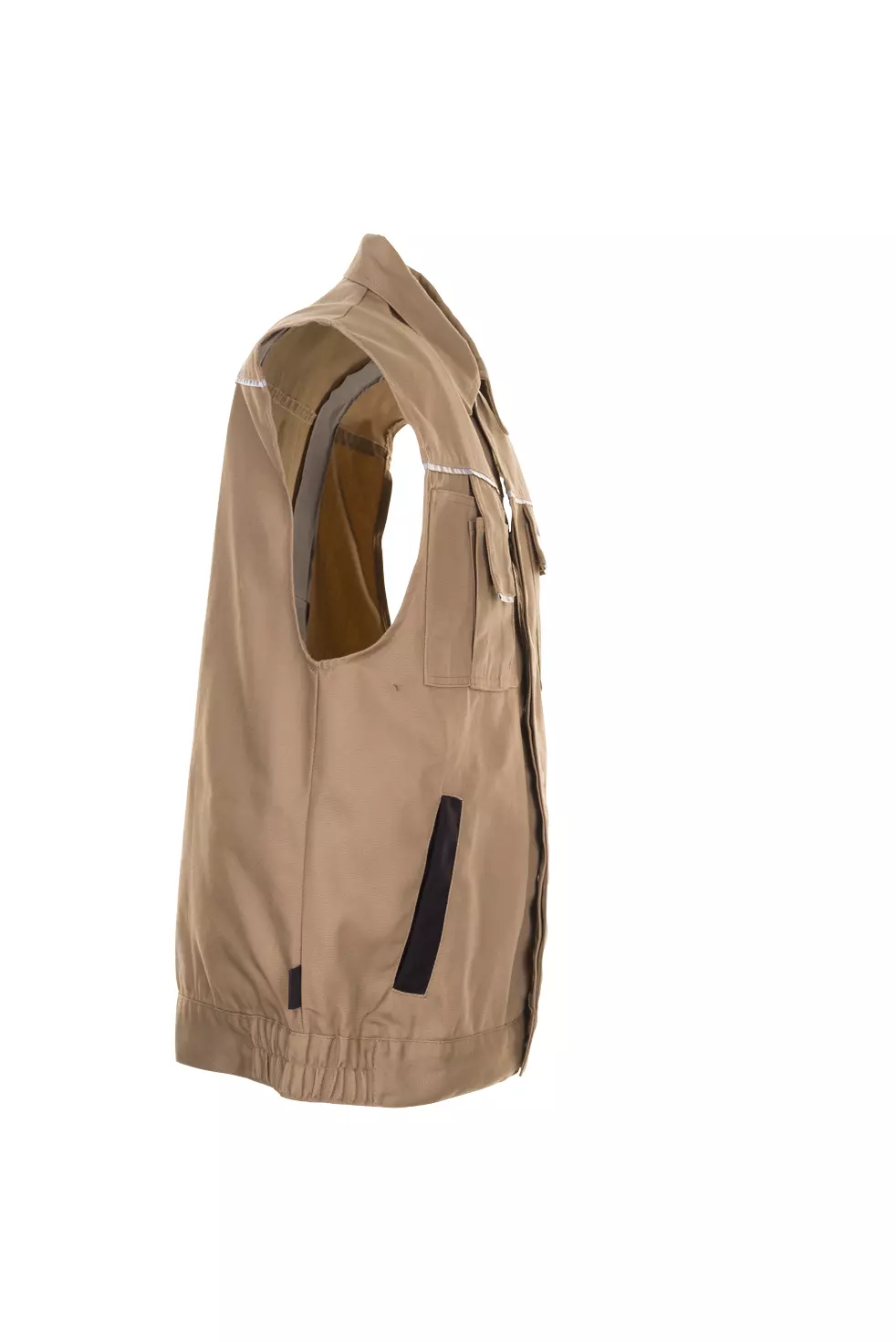 Planam 2165064, Canvas 320 Weste Beige/Schwarz XXXL, image 4, gallery thumbnail
