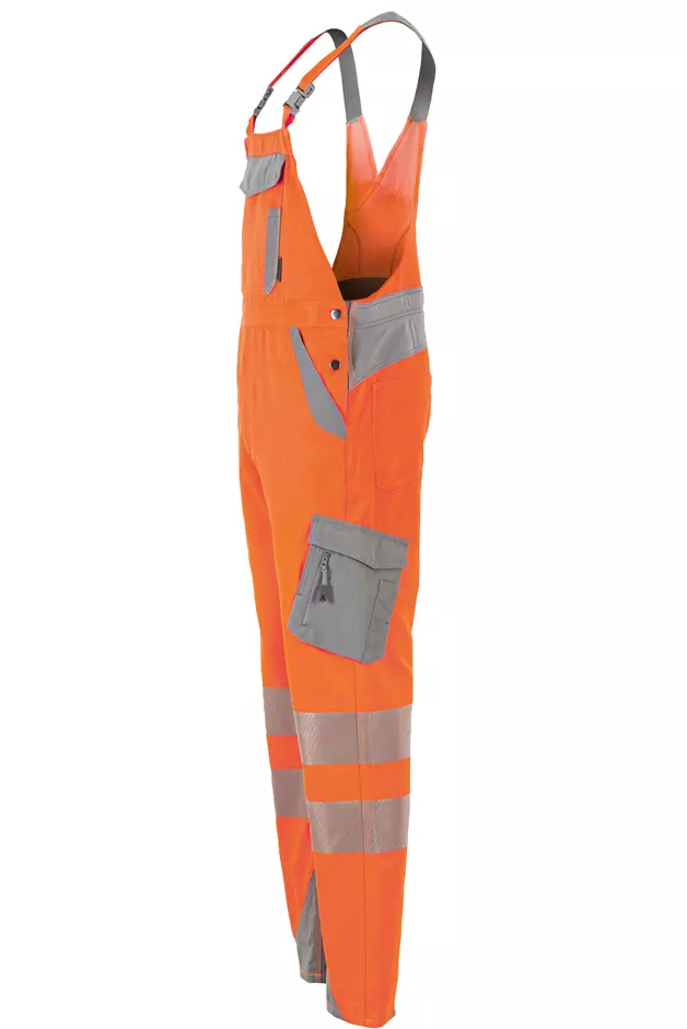 Planam 5930-NWHLAUE, Norit Herren-Latzhose Orange, image 3, gallery thumbnail