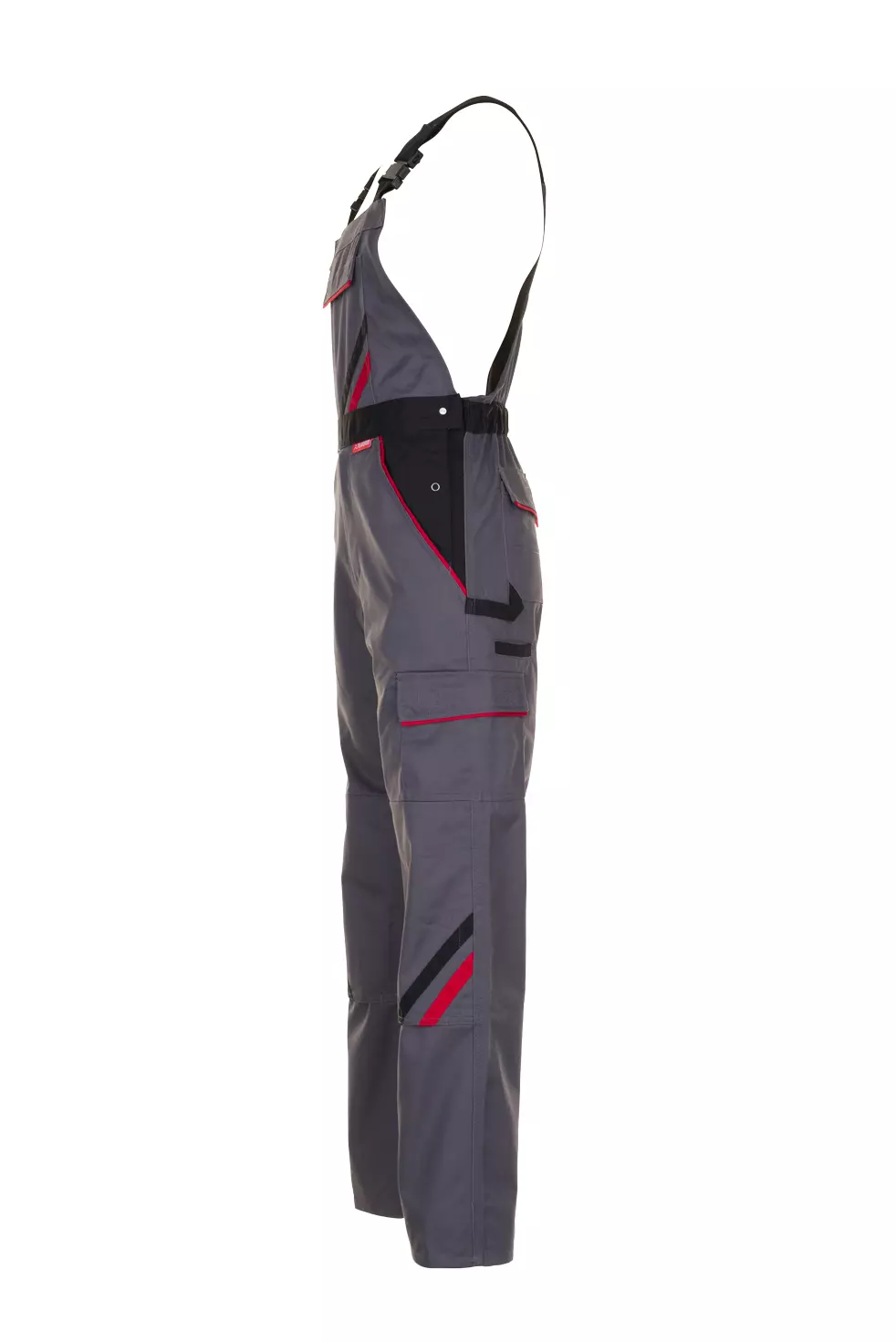 Planam 2332-HLLAUE, Highline Herren-Latzhose Schiefer/Schwarz/Rot, image 3, gallery thumbnail