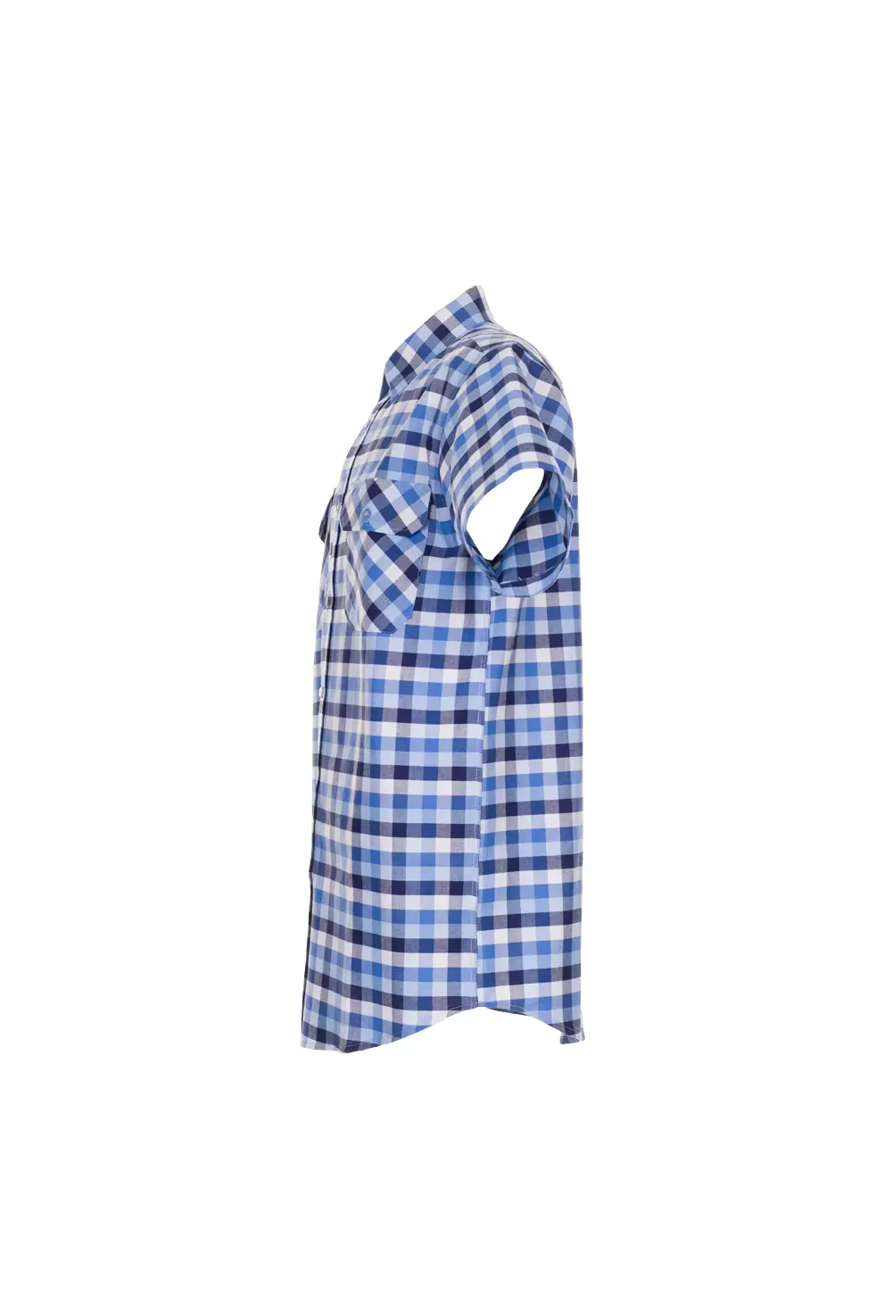Planam 0485-COHE14, Country Kariertes Kurzarmhemd Blau, image 3, gallery thumbnail