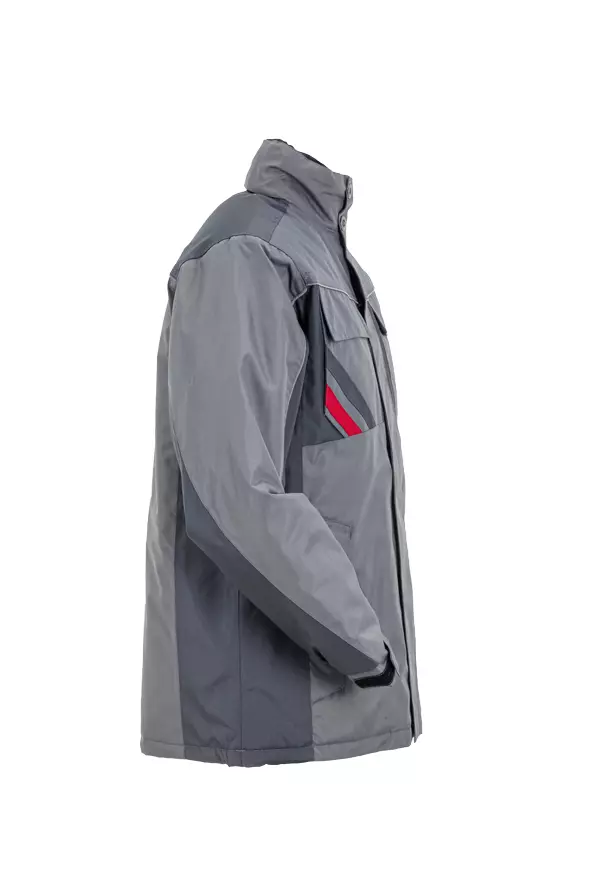 Planam 2301-HLWJ, Highline Men's Winter Jacket Zinc/Slate/Red, image 4, gallery thumbnail
