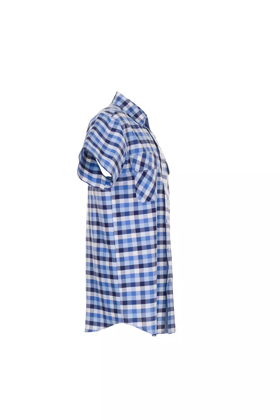 Planam 0485-COHE14, Country Kariertes Kurzarmhemd Blau, image 4, gallery thumbnail