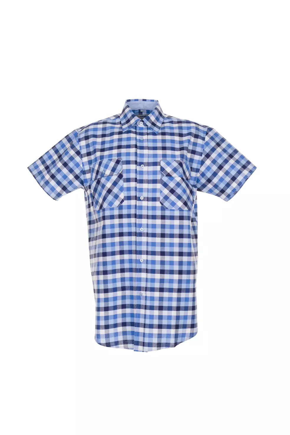 Planam 0485-COHE14, Country Kariertes Kurzarmhemd Blau, image 1, gallery thumbnail