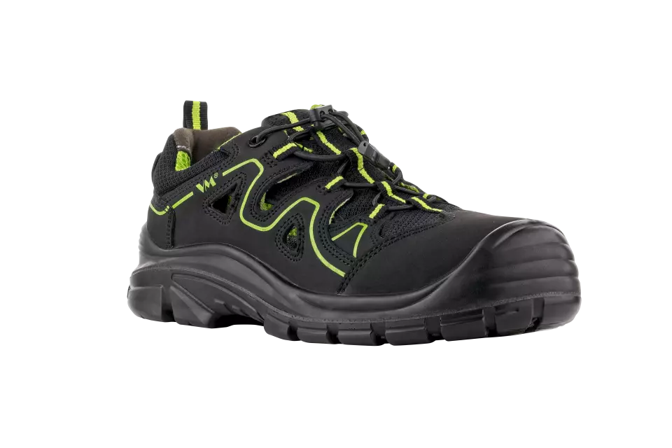 VM Footwear 5105-S1PL, KANSAS Safety Sandals, S1P, Black/Lime, image 1, gallery thumbnail