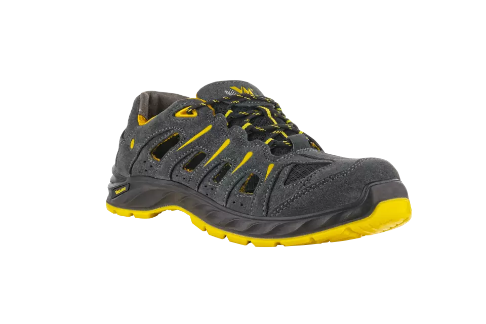 VM Footwear 2165-S1ESD, BILBAO Safety Sandals, S1, Gray/Yellow, image 1, gallery thumbnail