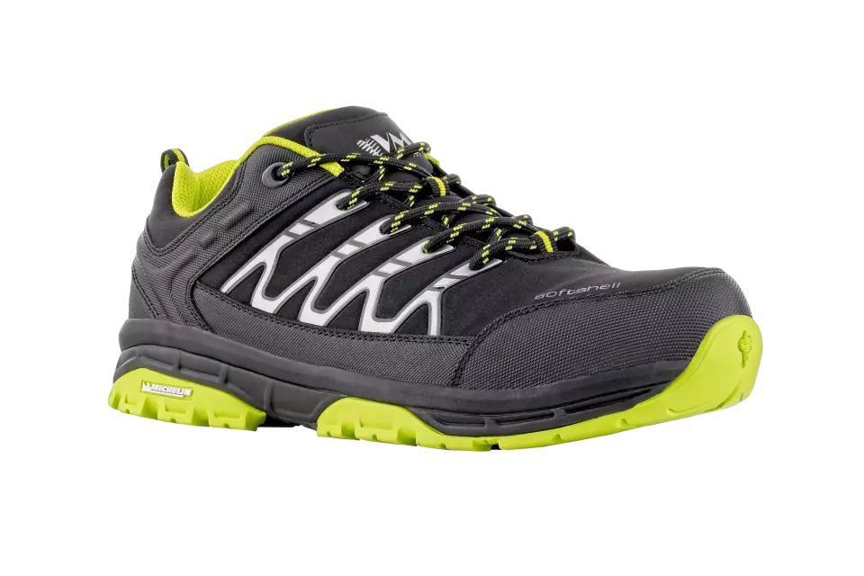 VM Footwear 4855-S1, OHIO Skyddsskor låga, S1, svart/lime, image 1, gallery thumbnail