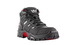 VM Footwear 7130-O2, BUFFALO Occupational Ankle Shoes, O2, Black/Red