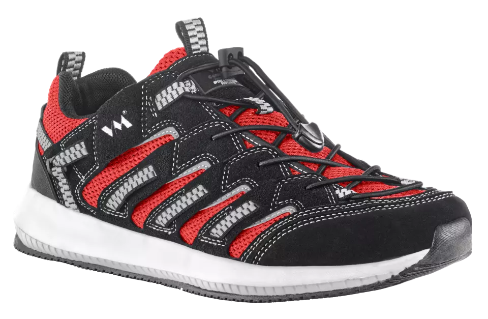 VM Footwear 4445-35, LUSAKA Outdoor Low Shoes, Black/Red, image 1, gallery thumbnail
