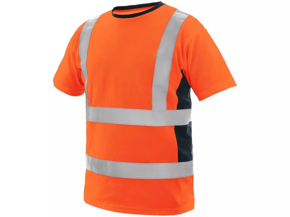 CXS 1113-020-205-00, Exeter High Visible Men's T-shirt, Orange/Blue, image 1, gallery thumbnail
